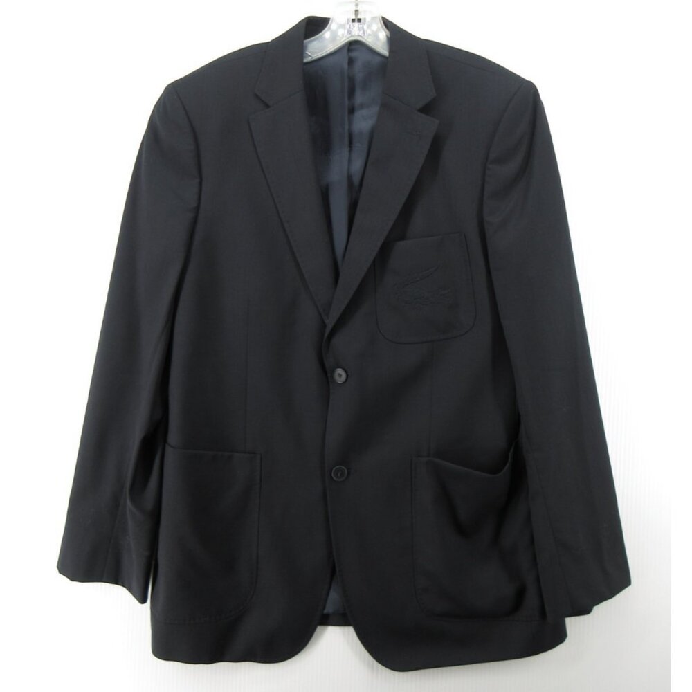 Lacoste Sport Coat XL Navy Sport Blazer Wool Big Croc Jacket Preppy